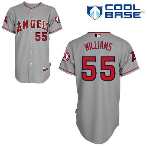 Jackson Williams #55 Youth Baseball Jersey-Los Angeles Angels of Anaheim Authentic Road Gray Cool Base MLB Jersey